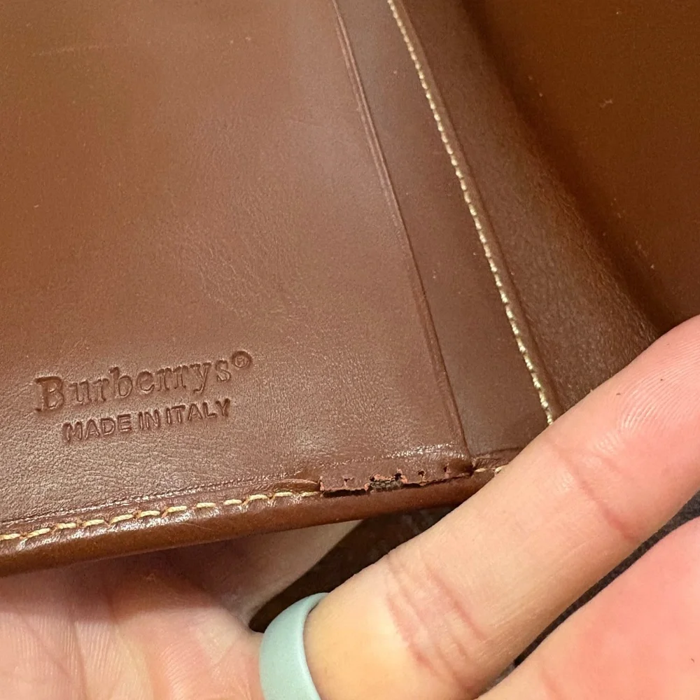Burberry Haymarket Check coated canvas long wallet with brown leather trim - Picture 9 of 15